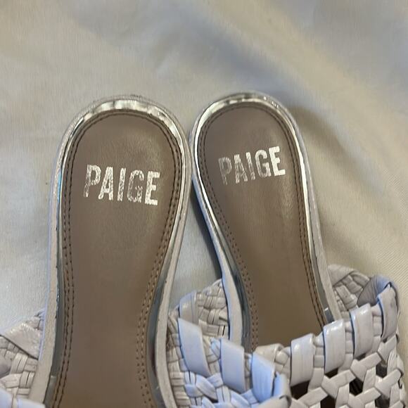 Paige Alana Woven Leather Mules - White size 7.5 - Picture 3 of 6